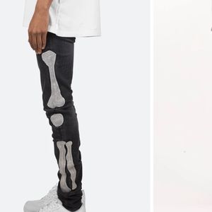 TRENDY “Skeleton” Skinny Jeans Mens Size 30.